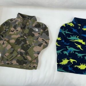 The North Face Camouflage Fleece and Dinosaur Sweater Set